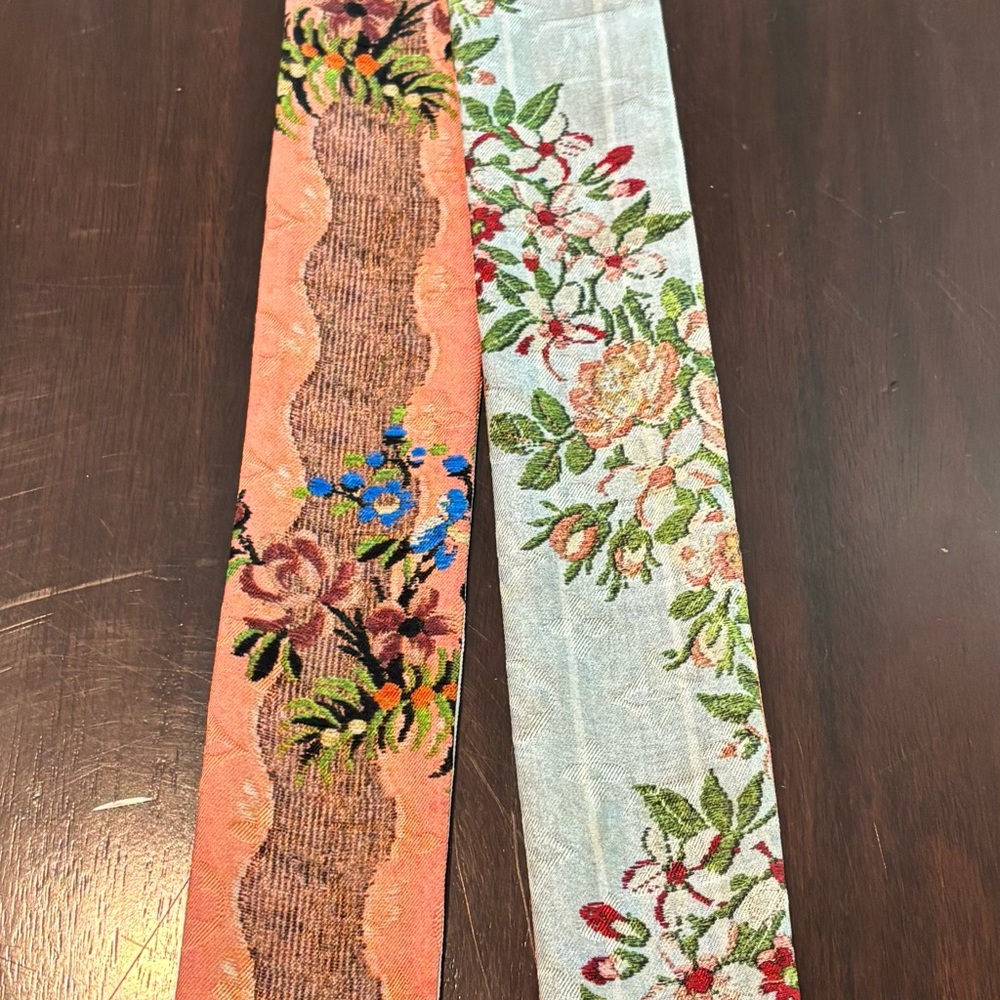 Louis Vuitton Floral Silk Bandeau-Coral and Blue